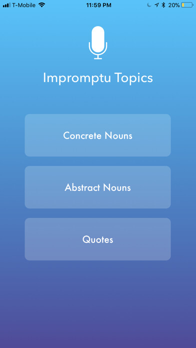 Emulate iPhone app Impromptu Topic Generator using MyAndroid Emulate iPhone app Impromptu Topic Generator using MyAndroid