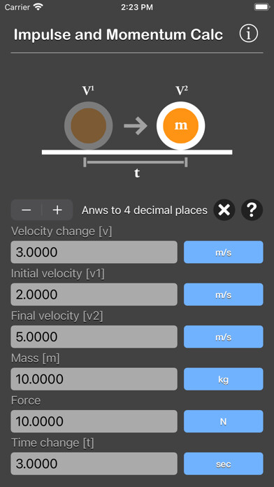 Emulate iPhone app Impulse and Momentum Calc using MyAndroid Emulate iPhone app Impulse and Momentum Calc using MyAndroid