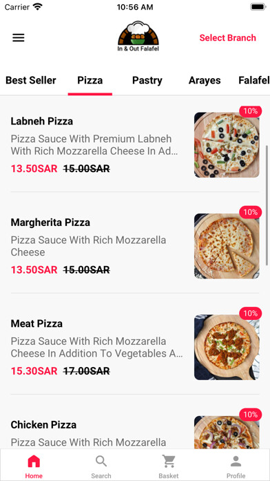 Emulate iPhone app In and Out Falafel using MyAndroid Emulate iPhone app In and Out Falafel using MyAndroid