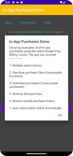 Run android online APK In App Purchase Demo from MyAndroid or emulate In App Purchase Demo using MyAndroid Run android online APK In App Purchase Demo from MyAndroid or emulate In App Purchase Demo using MyAndroid