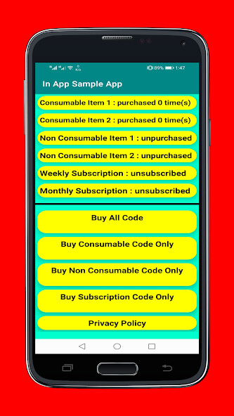 Run android online APK In App Sample App from MyAndroid or emulate In App Sample App using MyAndroid