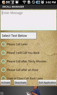 Emulate Android APK INCALL MANAGER