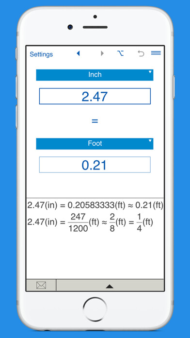 Emulate iPhone app Inches, Feet, Yards and Miles Converter using MyAndroid Emulate iPhone app Inches, Feet, Yards and Miles Converter using MyAndroid