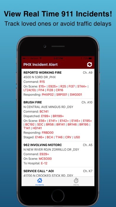 Emulate iPhone app Incident Alert: PHX using MyAndroid