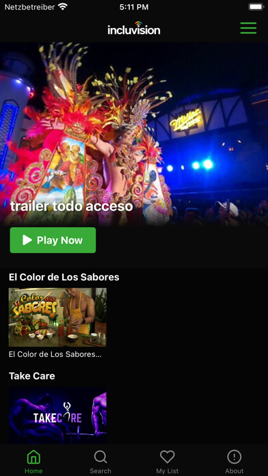 Emulate iPhone app Incluvision TV using MyAndroid