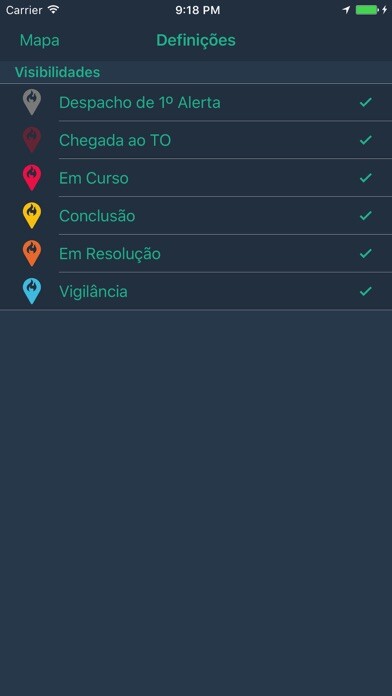 Emulate iPhone app Incêndios Directo  Pro using MyAndroid
