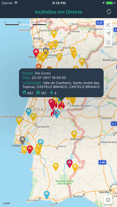 Emulate iPhone app Incêndios Directo using MyAndroid Emulate iPhone app Incêndios Directo using MyAndroid