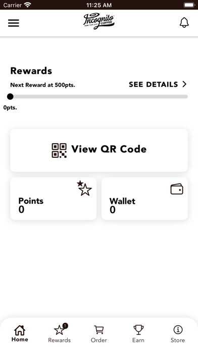 Emulate iPhone app Incognito Coffee Rewards using MyAndroid