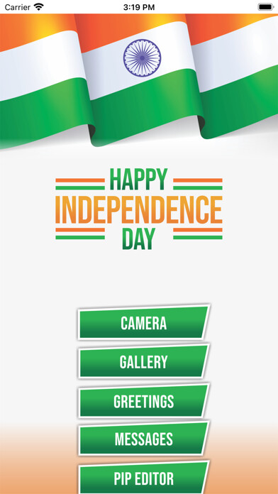 Emulate iPhone app Independence Day eCards using MyAndroid