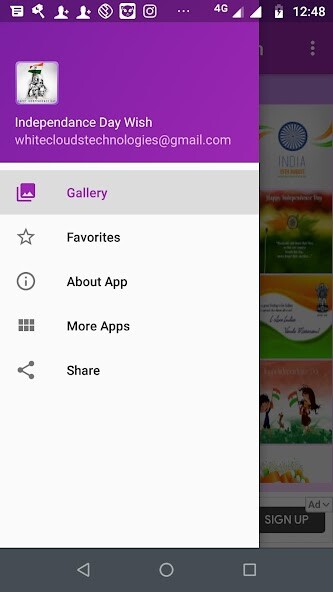 Emulate Android APK Independence Day Wish Gallery