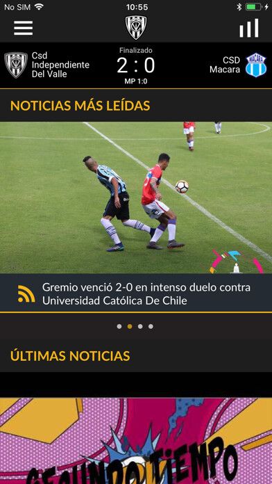 Emulate iPhone app Independiente del Valle using MyAndroid