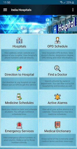 Run android online APK India Hospitals - OPD Schedule from MyAndroid or emulate India Hospitals - OPD Schedule using MyAndroid