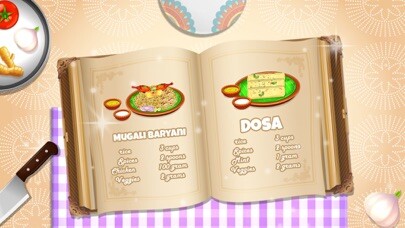 Emulate iPhone app Indian Chef Food Diary Game using MyAndroid