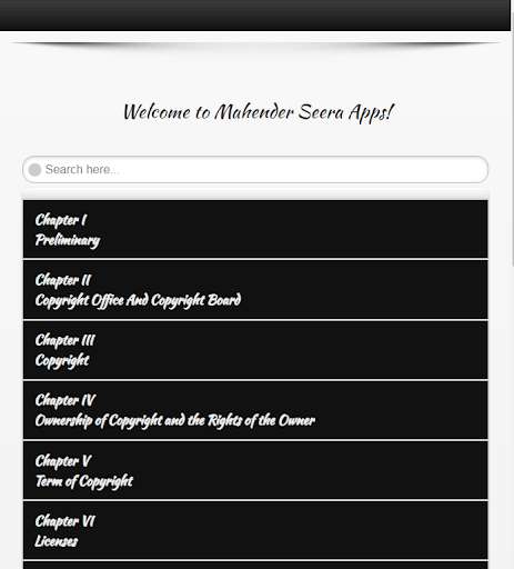 Run android online APK Indian Copyright Act 1957 - English from MyAndroid or emulate Indian Copyright Act 1957 - English using MyAndroid