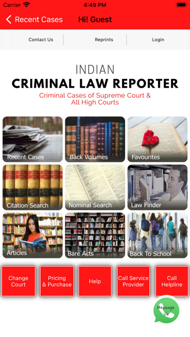 Emulate iPhone app Indian Criminal Law Reporter using MyAndroid