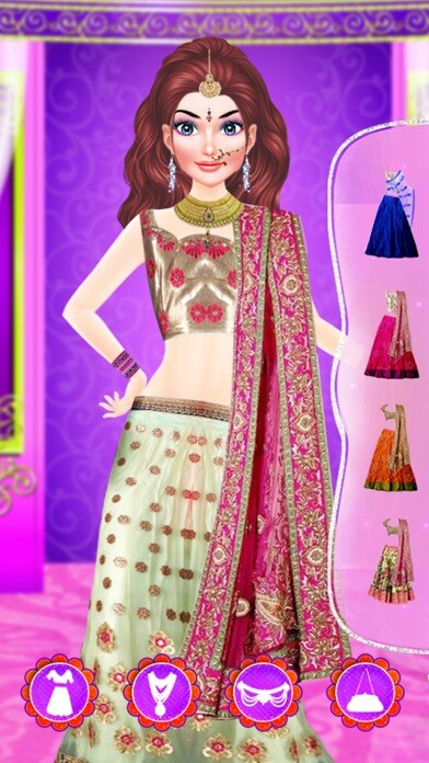 Emulate iPhone app Indian Doll Fashion Salon : Dressup Game using MyAndroid