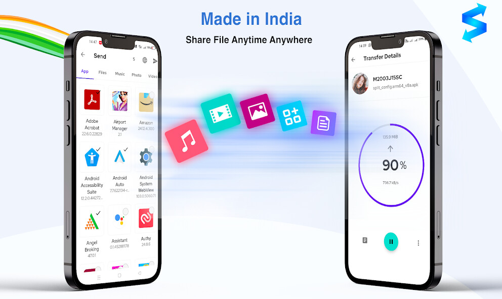 Run android online APK Indian File Transfer / Sharing from MyAndroid or emulate Indian File Transfer / Sharing using MyAndroid