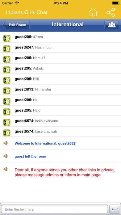 Emulate iPhone app Indian Girls Chat using MyAndroid