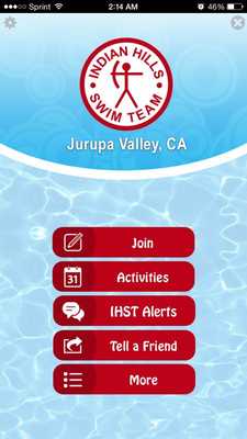 Emulate Android APK Indian Hills Swim Team
