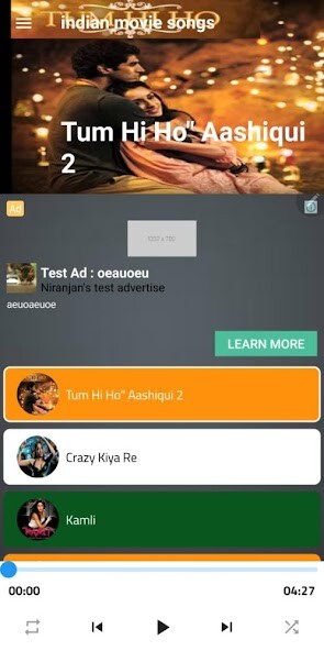 Run android online APK indian movie songs from MyAndroid or emulate indian movie songs using MyAndroid