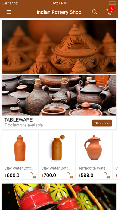 Emulate iPhone app Indian Pottery Shop using MyAndroid Emulate iPhone app Indian Pottery Shop using MyAndroid
