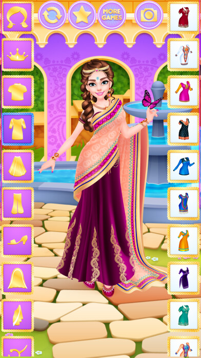 Emulate iPhone app Indian Princess Dress Up Games using MyAndroid