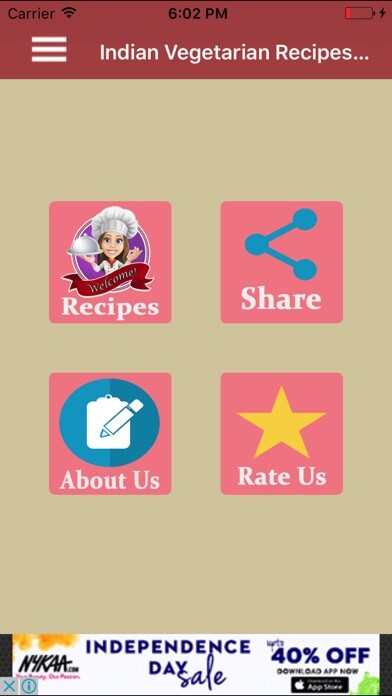 Emulate iPhone app Indian Vegetarian Recipes and Snack recipes Hindi using MyAndroid Emulate iPhone app Indian Vegetarian Recipes and Snack recipes Hindi using MyAndroid