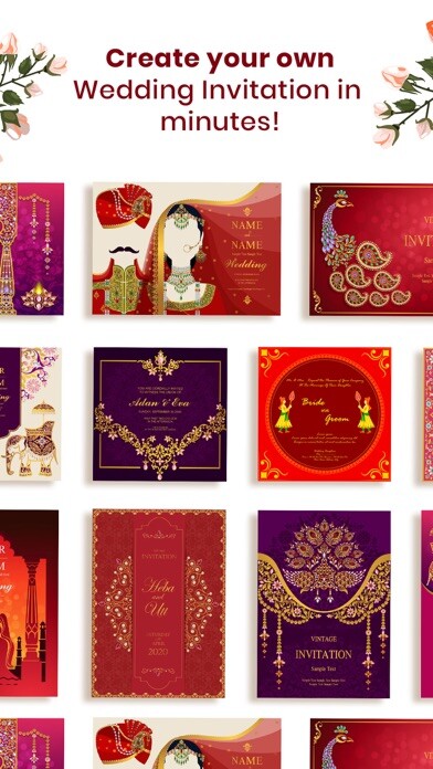 Emulate iPhone app Indian Wedding Invites Maker using MyAndroid