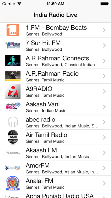Emulate iPhone app India Radio Live Player (Tamil / Hindi / Indian) using MyAndroid