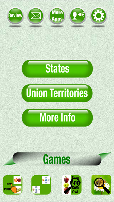 Emulate iPhone app India States & Capitals. 4 Type of Quiz & Games!!! using MyAndroid