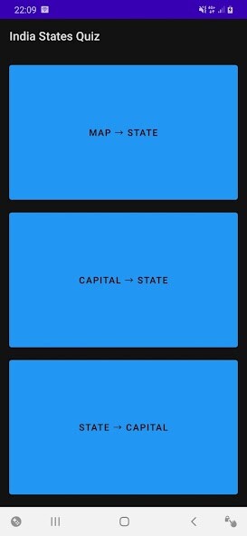 Emulate Android APK India States Quiz
