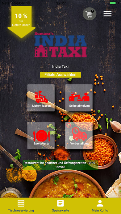 Emulate iPhone app India Taxi Darmstadt using MyAndroid
