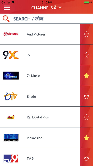 Emulate iPhone app India TV listings live (IN) using MyAndroid