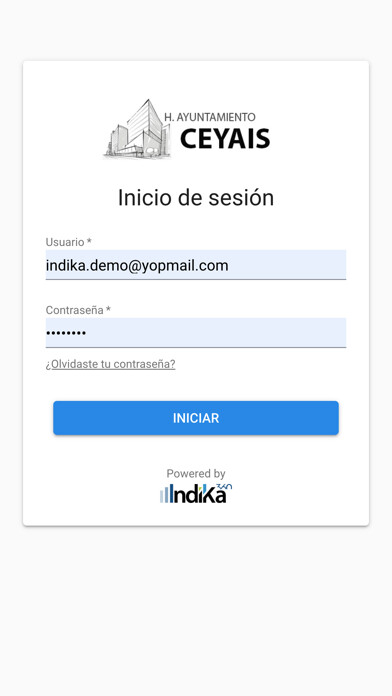 Emulate iPhone app INDIKA360 ANÁLISIS using MyAndroid