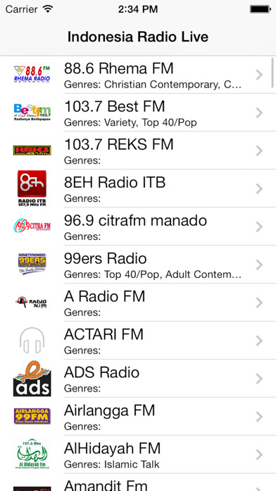 Emulate iPhone app Indonesia Radio Live Player (Bahasa Indonesian / Malay / Jakarta) using MyAndroid