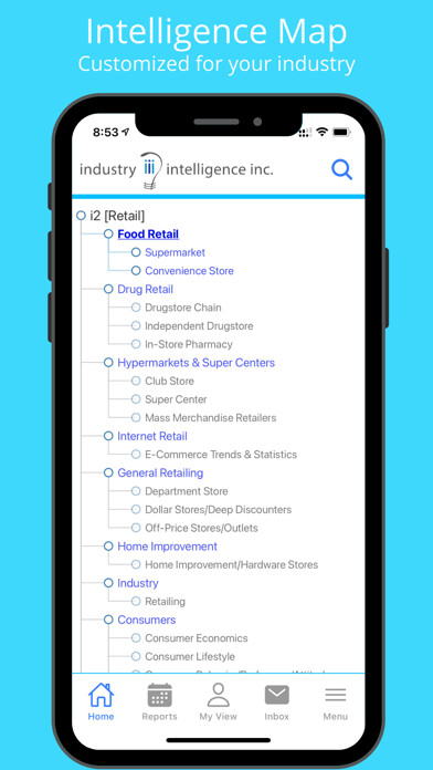 Emulate iPhone app Industry Intelligence using MyAndroid
