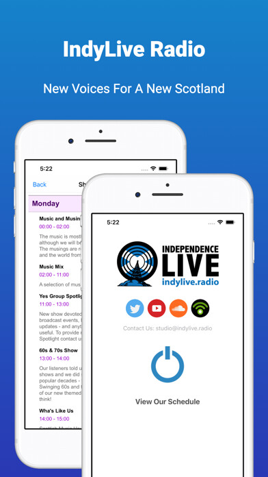 Emulate iPhone app IndyLive Radio using MyAndroid