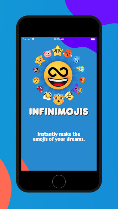 Emulate iPhone app Infinimojis — Custom Emojis using MyAndroid