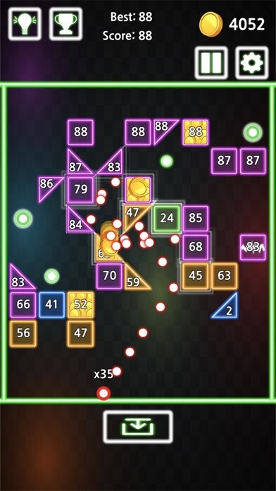Emulate iPhone app Infinite Brick Breaker: Neon!! using MyAndroid