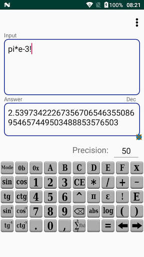 Emulate Infinite Precision Calculator - Big numbers from MyAndroid or run Infinite Precision Calculator - Big numbers using MyAndroid