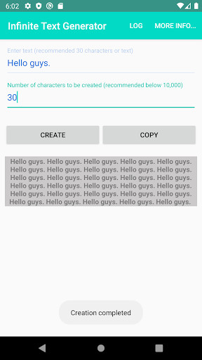 Run android online APK Infinite Text from MyAndroid or emulate Infinite Text using MyAndroid