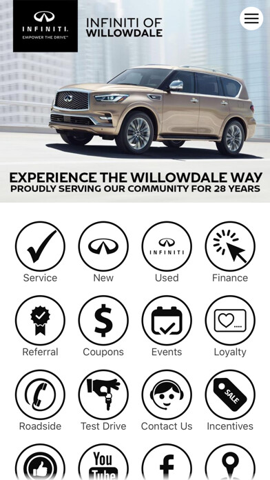 Emulate iPhone app Infiniti of Willowdale using MyAndroid
