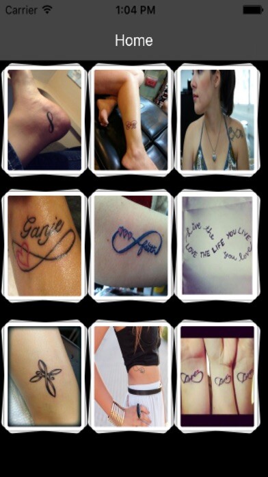 Emulate iPhone app Infinity Tattoos using MyAndroid