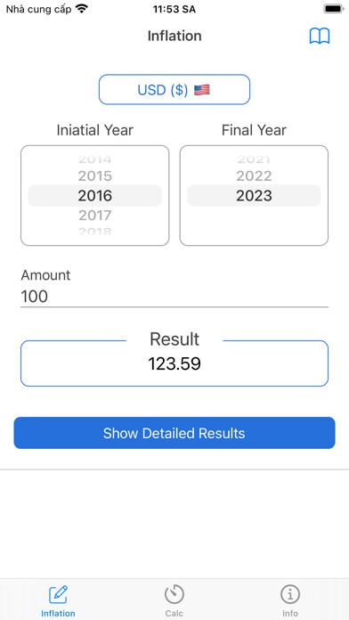 Emulate iPhone app Inflation Calculator - Calc using MyAndroid Emulate iPhone app Inflation Calculator - Calc using MyAndroid