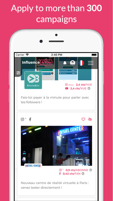 Emulate iPhone app Influence4You using MyAndroid