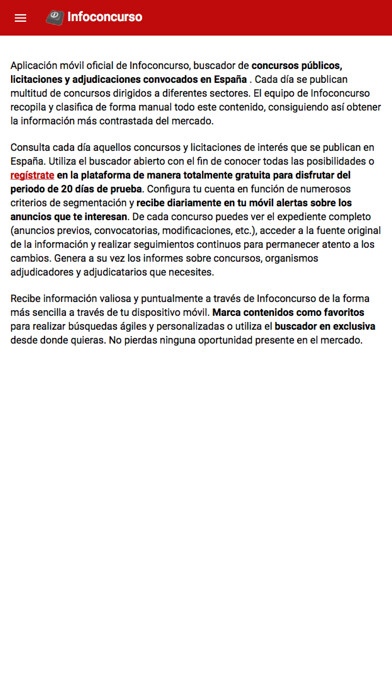 Emulate iPhone app Infoconcurso using MyAndroid