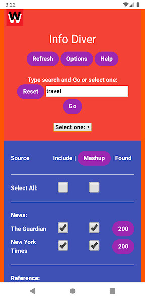Run android online APK Info Diver from MyAndroid or emulate Info Diver using MyAndroid