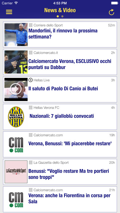 Emulate iPhone app Info Hellas Verona using MyAndroid Emulate iPhone app Info Hellas Verona using MyAndroid
