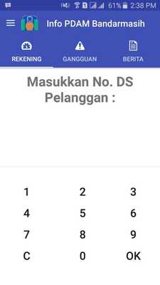 Emulate Android APK Info PDAM Bandarmasih