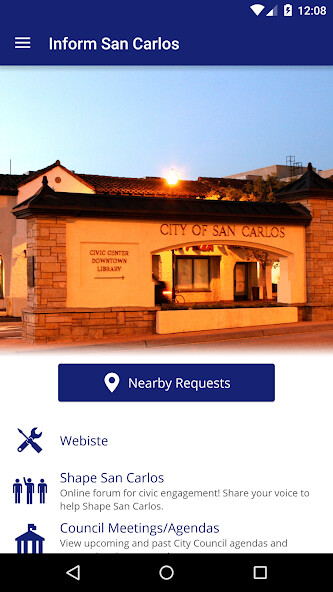 Emulate iPhone app Inform San Carlos using MyAndroid
